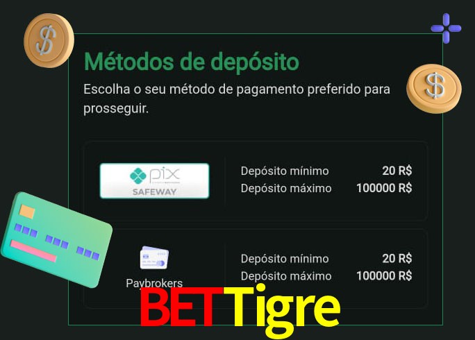 O cassino BeTTigre oferece uma grande variedade de métodos de pagamento